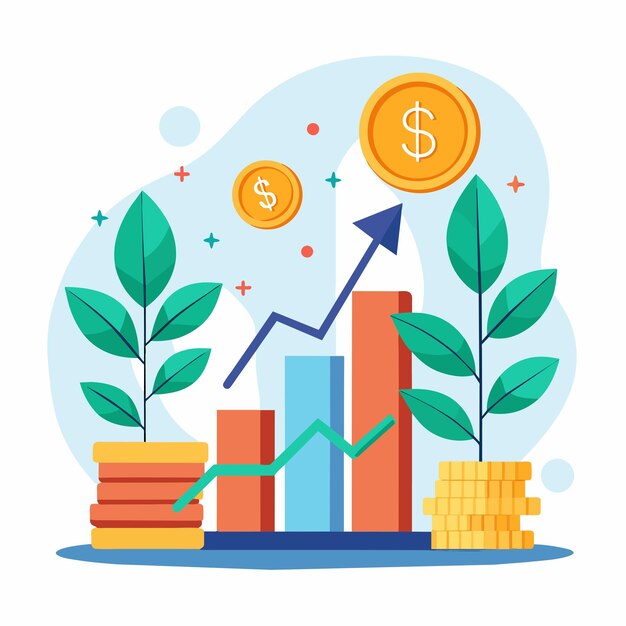 stack coins with plant dollar sign top symbolizing financial growth prosperity modern elegant website design leading tech company 585735 35094